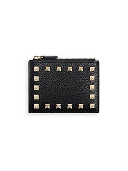 Valentino Garavani Монетница и держатель для карт из зернистой телячьей кожи с шестью слотами и расширяемым отделением для монет 11010374