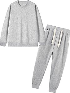 Спортивный комплект Flygo для мужчин и женщин из двух предметов - лонгслив и штаны с карманами, из хлопка и полиэстера 10023017