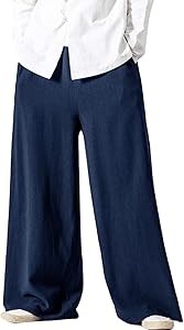 Летние мужские льняные брюки Flygo, свободного кроя с эластичной талией, легкие для пляжа и йоги 10022923