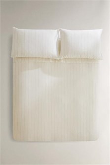 Zara Home Льняное и хлопковое полосатое пододеяльник с потайной застежкой на пуговицах 11235957
