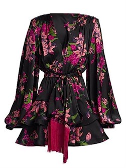 Мини-платье с лилиями и поясом от Bronx and Banco, 60% полиэстер, 40% шелк 11166194