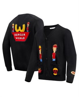Мужской кардиган Beavis and Butt-Head от Freeze Max с полной застёжкой на кнопки и длинными рукавами Burger World 11239889