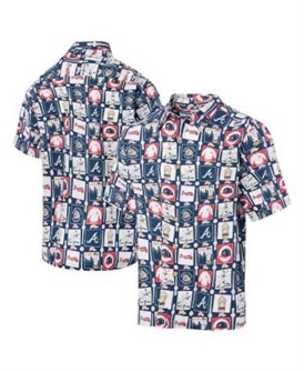 Atlanta Braves - Чемпионская рубашка Reyn Spooner с короткими рукавами, ручной росписью и кокосовыми пуговицами 11224525