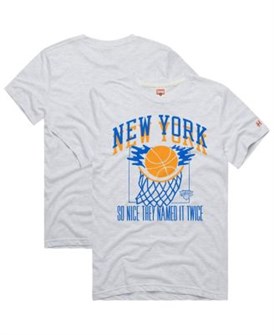 Homage Молодёжная футболка New York Knicks Hometown Edition из трибленда с короткими рукавами: 50% полиэстер, 25% хлопок, 25% район 11223286