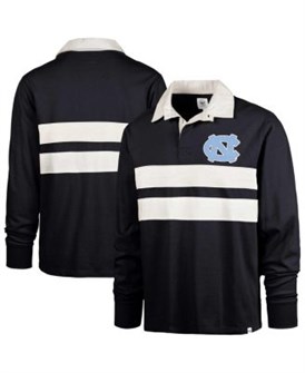 Мужская футболка лонгслив в стиле регби с нашивкой и контрастными полосками от ',47 Brand North Carolina Tar Heels 11223505