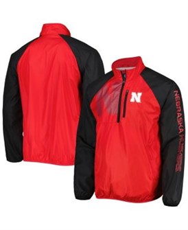 G-III Sports Мужская красно-черная куртка Nebraska Huskers Point Guard с полу-молнией и длинными рукавами 11224376