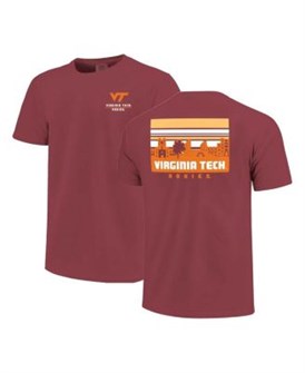 Image One Мужская бордовая футболка с коротким рукавом и уникальным принтом и логотипом Virginia Tech Hokies 11222865