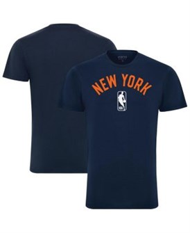Sportiqe Мужская и женская футболка New York Knicks Bingham тёмно-синяя из 100% хлопка с короткими рукавами 11177100