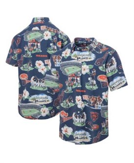 Мужская синяя рубашка с кнопками от Chicago Bears и Reyn Spooner из мягкого хлопка с нагрудным карманом 11222299