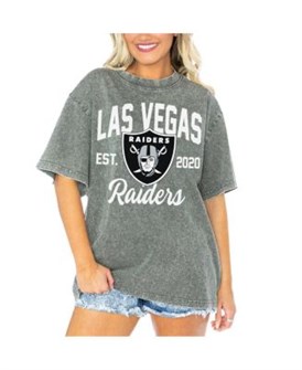 Gameday Couture Женская серая футболка с круглым вырезом и свободным кроем Las Vegas Raiders Tackle Titan Boyfriend 11238941