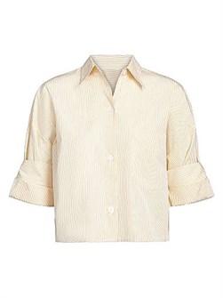 Twp Кроп-топ в полоску из хлопка с отложным воротником и рукавами три четверти от Next Ex 11011919