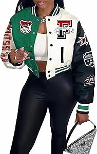 Flygo Лонгслив Varsity College Jacket с цветовым блоком, 75% хлопка, 25% полиэстера, стильный уличный стиль 10022951