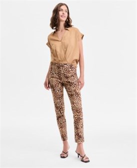 I.N.C. International Concepts Женские узкие брюки с леопардовым принтом, 76% вискоза, эксклюзивно в Macy',s 11225456