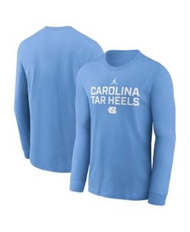 Jordan Мужской лонгслив футболка Carolina Blue North Carolina Tar Heels 2025 Sideline с технологией Dri-FIT 11224729