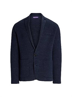 Льняной блейзер Ralph Lauren с длинными рукавами, карманами и двумя пуговицами 11168561