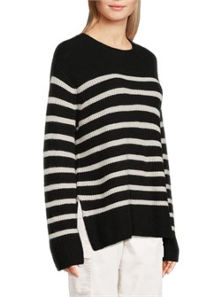Alice + Olivia Свитер Harold в полоску из шерсти и кашемира с круглым вырезом и длинными рукавами, 70% шерсти, 30% кашемира 11170643