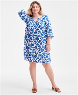 Платье большого размера с цветочным принтом и завязкой на горловине от Style &amp, Co 11176108