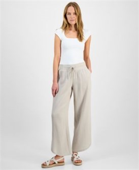 Женские хлопковые брюки с тюльпаном J&amp,M Collection 76 см по внутреннему шву с эластичным поясом 11221358