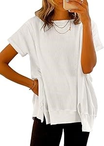 Женская вафельная футболка SHEWIN свободного кроя с коротким рукавом, размеры S-2XL 10020613