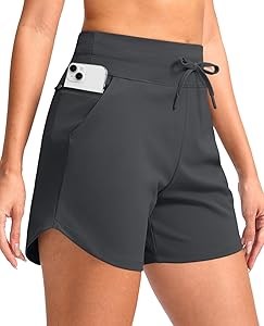 Женские спортивные шорты G Gradual 5 дюймов с карманами на молнии, эластичные, быстро сохнущие, с высокой талией для занятий спортом и походов 10022957