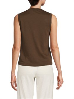 Мягкий хлопковый топ Vince из Пима с округлым вырезом и облегающим силуэтом для повседневного использования 11178177