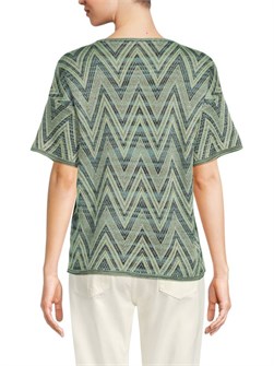 Топ M Missoni с узором зигзаг и короткими рукавами, 47% вискоза, 40% шерсть, 9% металлическое волокно, 4% полиамид 11178086