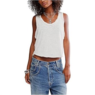 Молодежный топ Easy Tank от Free People, свободного кроя, из легкой ткани с 60% хлопка и 40% полиэстера 11234291