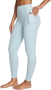 Baleaf Женские леггинсы для йоги 7/8 с карманами, высокая посадка, 27 дюймов, эластичный материал 11241936