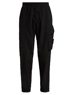 Нейлоновые зауженные брюки Stone Island с эластичным поясом и карманами, 100% нейлон 11027768