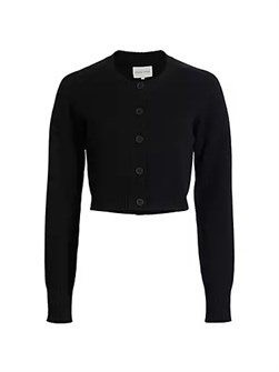 LOULOU DE SAISON Короткий облегающий кашемировый кардиган Zephir с классическим круглым вырезом 11010126