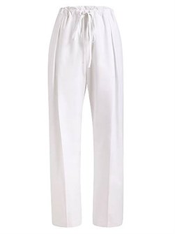 Удобные хлопковые брюки Khaite Trenton с завязками и плиссировкой 11024031