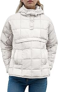 Утепленная стеганая куртка Flygo для женщин, легкая, компактно складываемая, с капюшоном и длинными рукавами 10022955