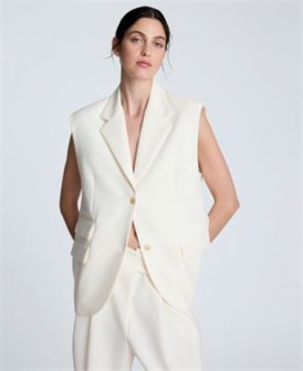 Женский асимметричный жилет из роскошного твида с тремя карманами и воротником-лангет от Kenneth Cole 11226340