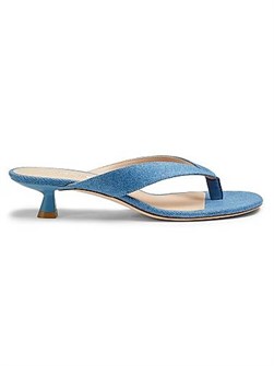 Демисезонные сандалии Rio Sleek 35MM с открытым носком и низким каблуком из денима от Stuart Weitzman 11008649