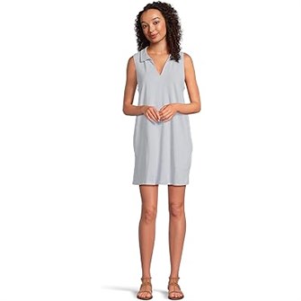 Платье без рукавов с воротником Lilla P из текстурного трикотажа, 100% хлопок, удобными карманами 11226840