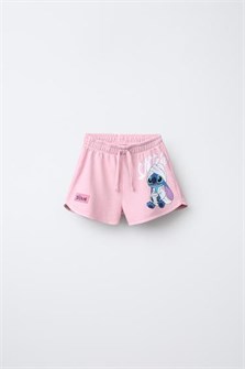 Zara Детские 100% хлопковые бермуды с эластичной талией и принтом Lilo &amp, Stitch для 6-14 лет 11235029