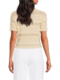 Стильная и удобная блузка из хлопкового микса с кружевными вставками и мягкими рюшами от Walter Baker 11170025