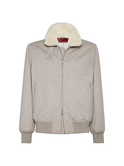 Кашемировый бомбер Brunello Cucinelli с съемной шерстяной вставкой и утеплителем Thermore, 100% кашемир 11167981