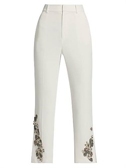 Cinq a Sept Креповые брюки Kerry Diamond Daisies с украшением из бусин и страз, Cinq a Sept 11168396