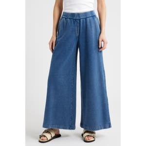 Брюки Cos с широким фасоном, из хлопка с деним-эффектом, резинкой на талии и карманами спереди и сзади 10047765