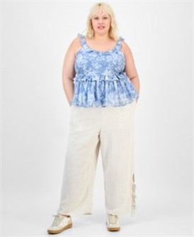 And Now This Модные брюки из льняной смеси с завязками на штанинах, эксклюзивно в Macy',s 11239120