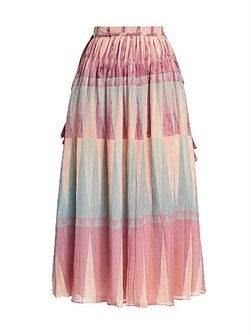 Плиссированная юбка с геометрическим принтом от Altuzarra, 60% хлопок и 40% шелк 11164330