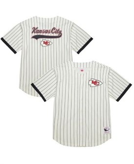 Mitchell &amp, Ness Короткая рубашка кремового цвета из сетчатой ткани с винтажным логотипом Kansas City Chiefs Final Seconds 11221990