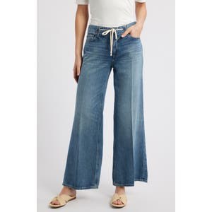 Широкие джинсы Zoey от Paige с завязкой на талии, 60% хлопок, 40% лиоцелл 10047582