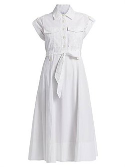 Платье-рубашка Kayla из мягкого хлопка с короткими рукавами, поясом и карманами от Derek Lam 11014929