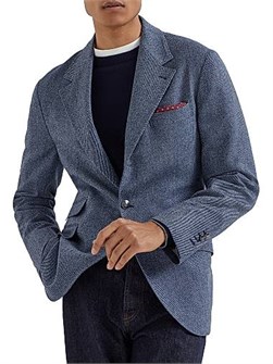 Блейзер из шерсти, кашемира и шелка от Brunello Cucinelli, с деконструированным дизайном, 95% шерсть, произведено в Италии 11167924