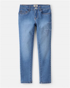 Молодежные джинсы-скинни Carter',s с сердечными аппликациями и эластичной тканью 11225380