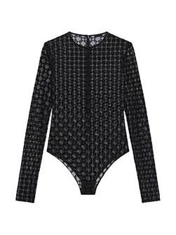 Боди из монохромного блестящего тюля Givenchy с длинными рукавами и молнией, Италия 11026573