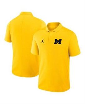 Мужское поло Jordan с логотипом Michigan Wolverines, технология Dri-FIT, комфортный материал, короткие рукава 11224649