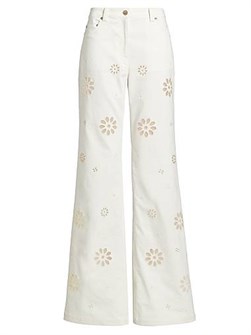 Высокие свободные джинсы Carolette с вырезами из хлопкового микса, Loveshackfancy 11027983